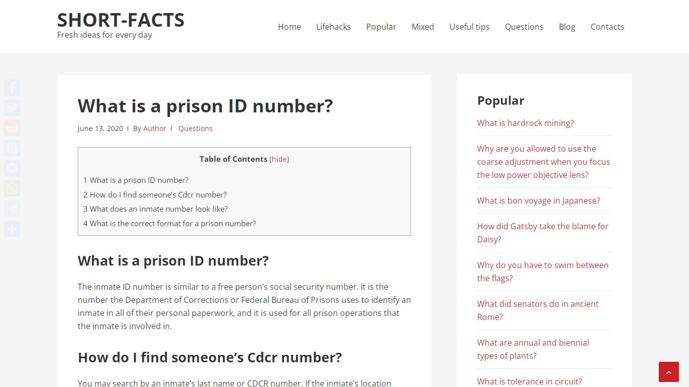 What is a prison ID number? – Short-Facts