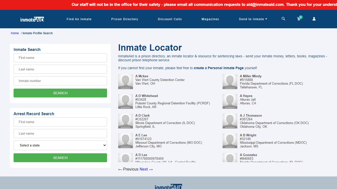 Inmate Search | Arrest Locator - Prisons, Jails, ICE Detainees